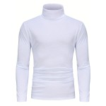 Stylish Multicolor Bottoming Shirt, Men's Turtleneck Long-sleeved T-shirt