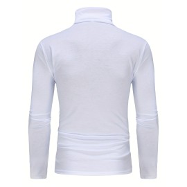 Stylish Multicolor Bottoming Shirt, Men's Turtleneck Long-sleeved T-shirt