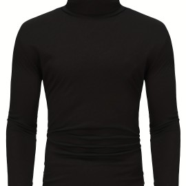 Stylish Multicolor Bottoming Shirt, Men's Turtleneck Long-sleeved T-shirt