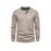 Men's Henley Collar Long Sleeve Cotton T Shirt