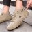 Women's Retro Ankle Boots, Solid Color Lace Up Mid Top Sneakers, Waterproof Non-slip Flat Boots