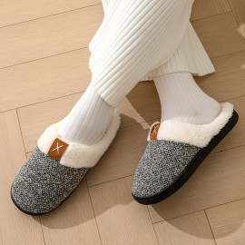 Fluffy Cozy House Slippers Anti-skid Slip-on Shoes Indoor For Men Winter Shoes