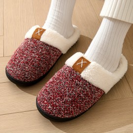 Fluffy Cozy House Slippers Anti-skid Slip-on Shoes Indoor For Men Winter Shoes