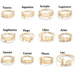 English Letter Constellation Ring Stainless Steel Ring Female Party Jewelry Gift