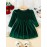 Toddler Baby Girls Cute Warm Velvet Pleated Bow Dress Long Sleeve Dress Christmas Party Dress