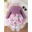 European And American Baby Girl Fake Two-piece Flower Printed Bow Dress