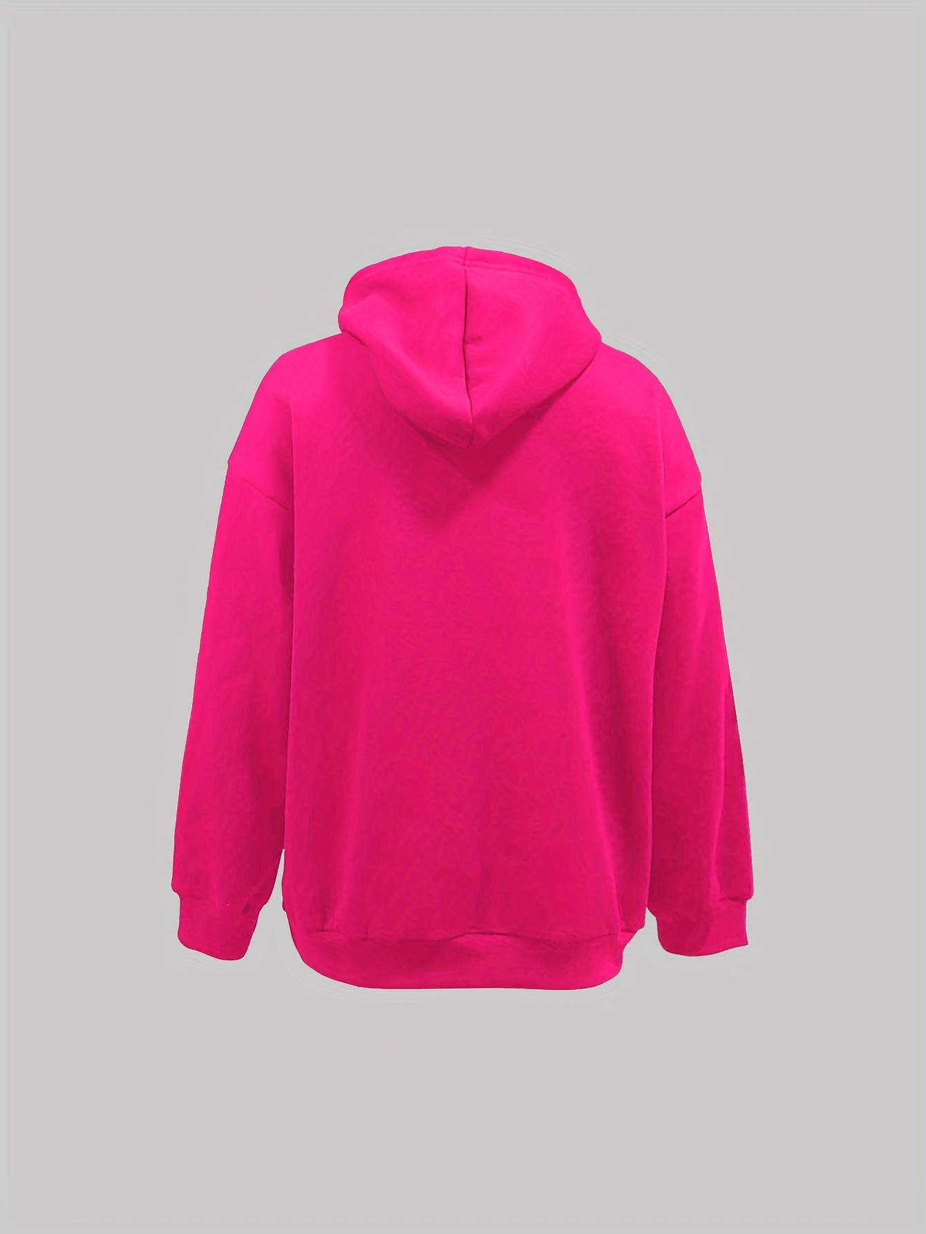 cute letter print casual hoodie drawstring drop shoulder kangaroo pocket hoodies sweatshirt womens clothing details 1