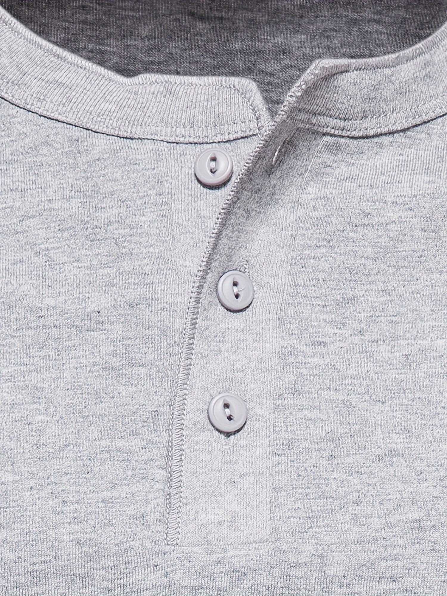 mens henley collar long sleeve cotton t shirt details 6