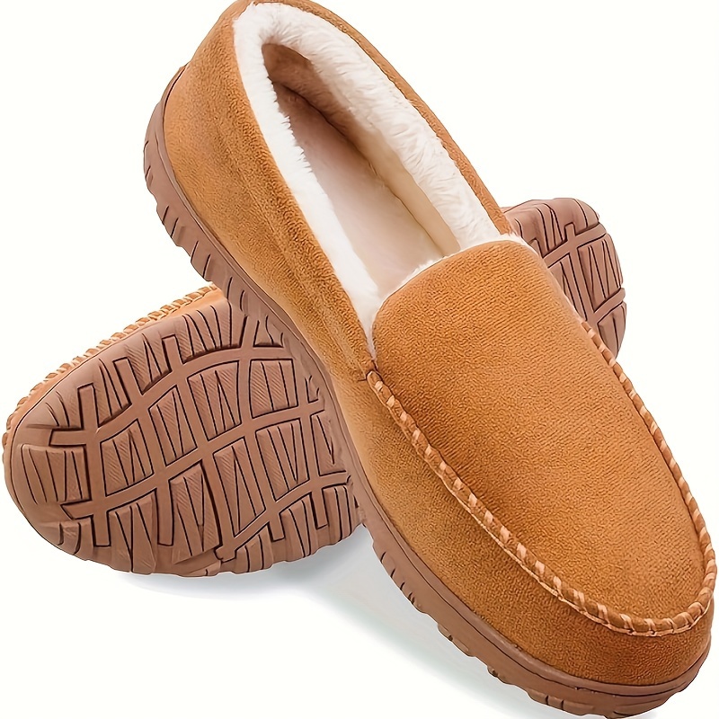 slippers for men mens slippers memory foam slip on moccasins slippers house slippers with anti slip sole details 5