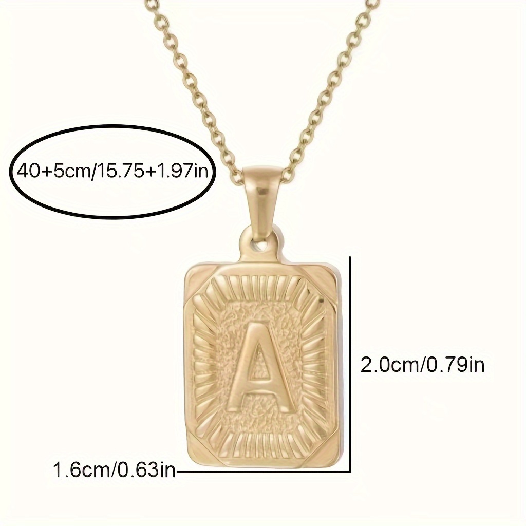 hip hop 18k gold plated stainless steel letter necklace golden letter pendant necklace details 3