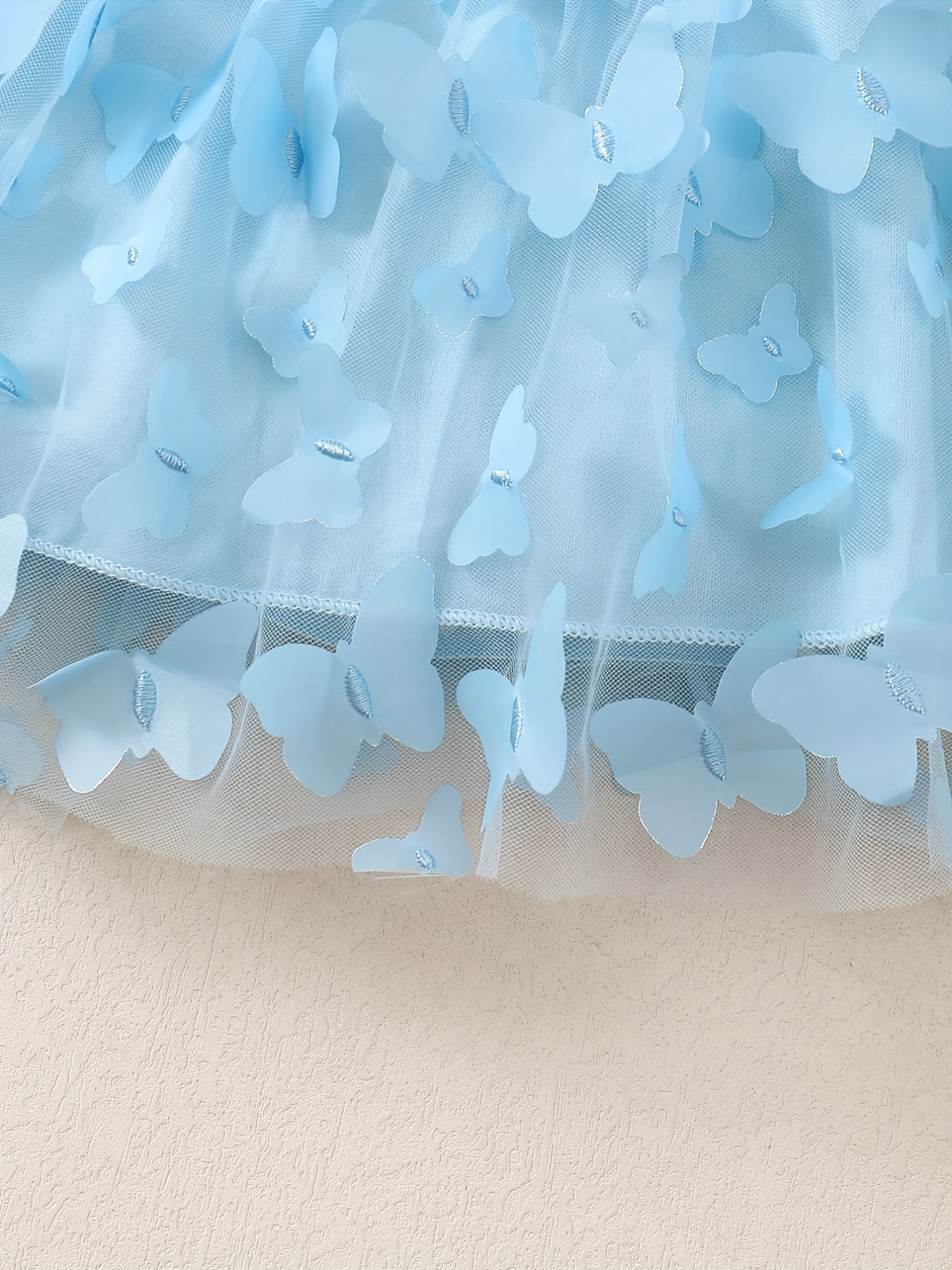 2pcs baby girls cute butterfly decor flutter sleeve lace trim princess dress headband set childs clothes details 8